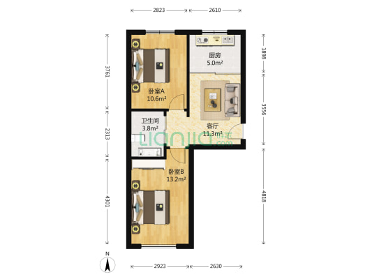 鹏程家园（开发区） 2室1厅1卫 65平方