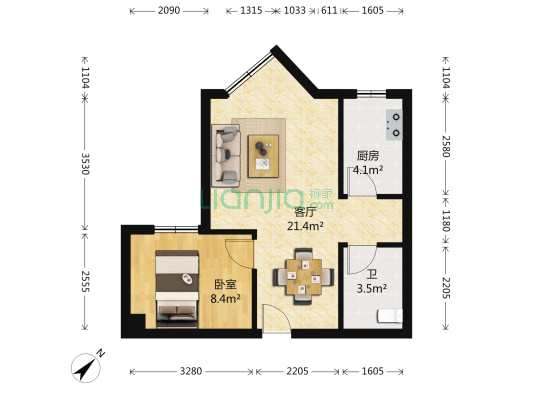成外雅庭 1室1厅1卫 46平方