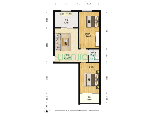 百花四村 2室1厅1卫 82平方