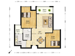 派克公馆 2室1厅 西南-成都派克公馆户型图