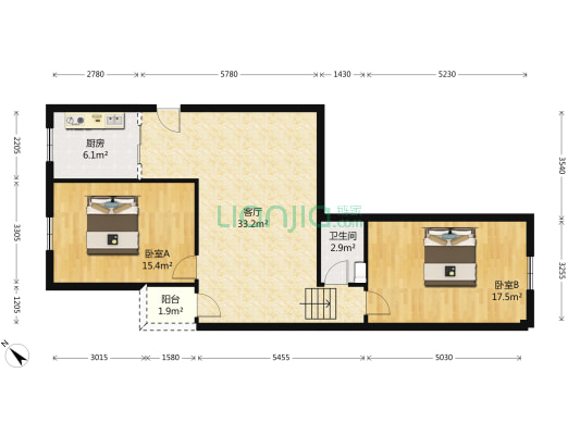 望江新居工农路48号 2室1厅1卫 89平方