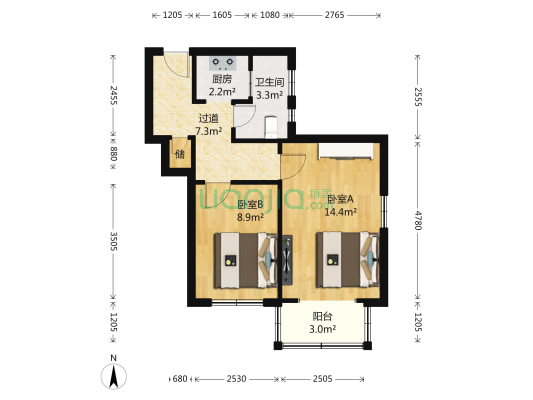 刘家窑北里 2室0厅1卫 48平方