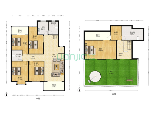 新兴苑(三友路) 5室1厅3卫 232平方