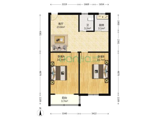 西止马营 2室1厅1卫 79平方