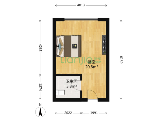 未来国际 1室0厅1卫 36平方