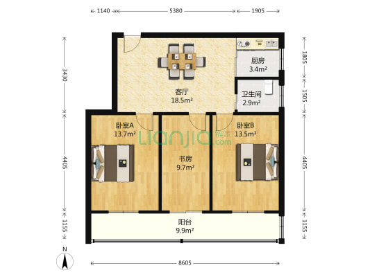 青云巷(鼓楼) 3室1厅1卫 83平方