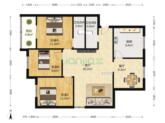 绿岛花园房源|户型图|小区车位|交通地址详情分析!
