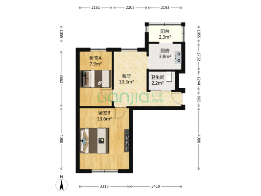 玉山三街 2室1厅1卫 55平方