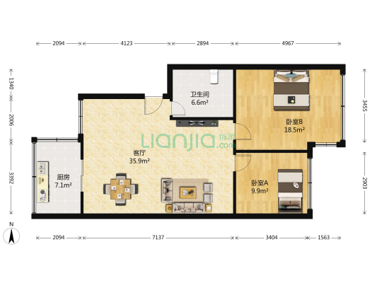 汉阳大道514-518号 2室1厅1卫 99平方
