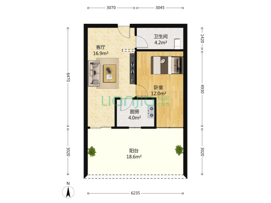 清溪南街20号 1室1厅1卫 45平方