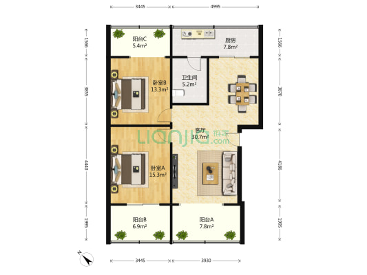东马道街70号 2室1厅1卫 101平方