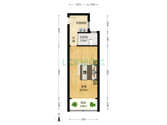 东浜小区 1室0厅1卫 38平方