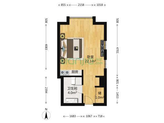博雅国际 1室0厅1卫 50平方