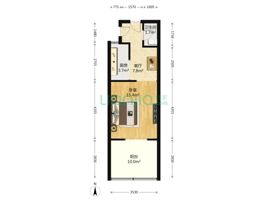 如意里 1室1厅1卫 38平方