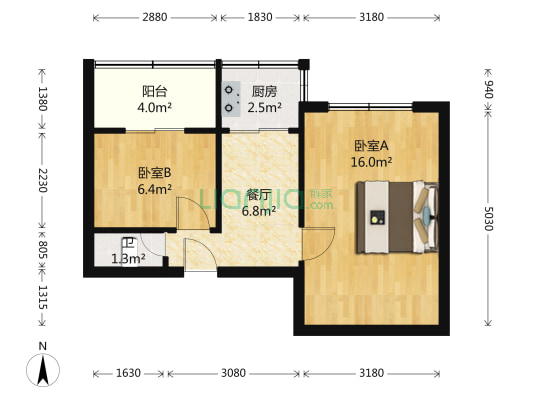 连胜街 2室1厅1卫 47平方