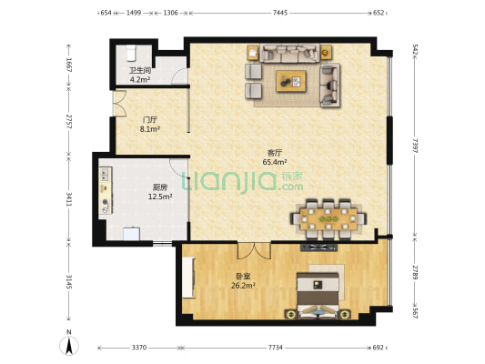 领地OFFICE 1室1厅1卫 162平方