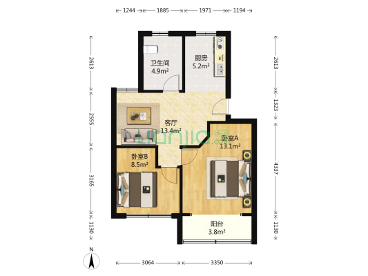 茂兴路55弄 2室1厅1卫 64平方