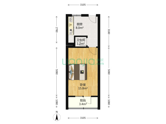 虎林里 1室0厅1卫 36平方