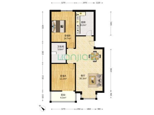 怡合苑二期 2室1厅1卫 92平方