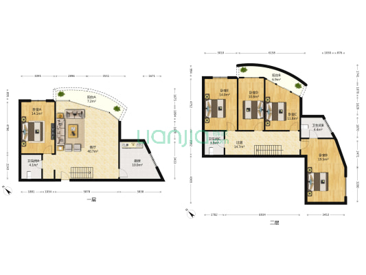 兴顺花苑 5室1厅3卫 242平方