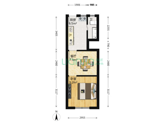 民主街24弄 1室1厅1卫 37平方