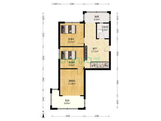 石葵路 2室1厅1卫 87平方