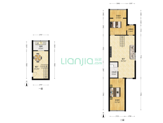 环海公寓 2室2厅1卫 127平方