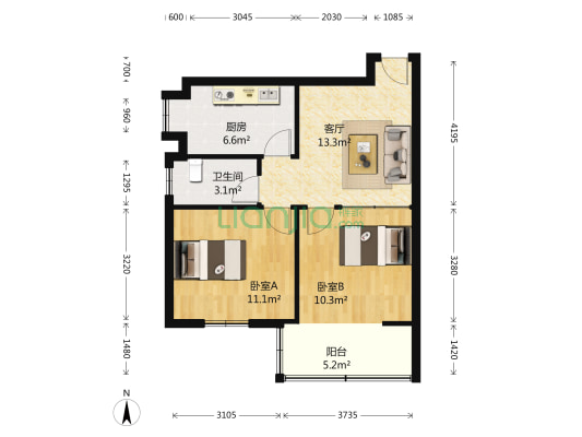 清溪南街16号 2室1厅1卫 53平方