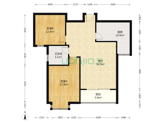第五元素 2室1厅1卫 104平方