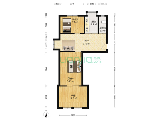 新汇园 3室1厅1卫 58平方