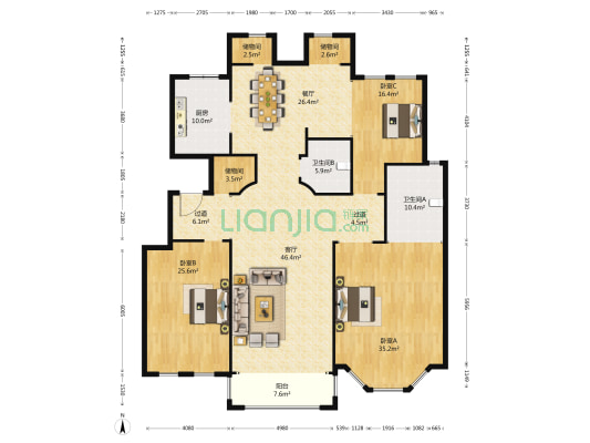 天正桃源 3室2厅2卫 247平方