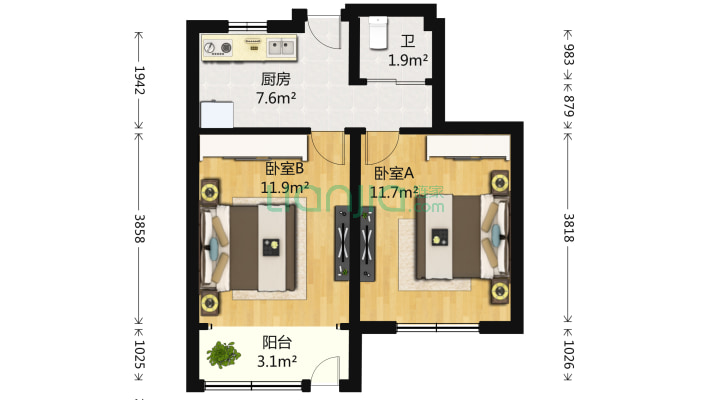 天原二村二手房实景图