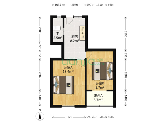许昌路1491弄 2室0厅1卫 48平方