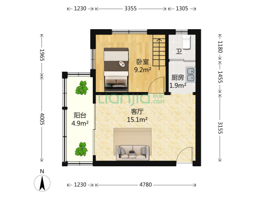 三元里大道沙涌南村南大街 1室1厅1卫 40平方
