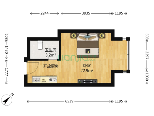 中心铂庭 1室0厅1卫 42平方