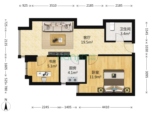 花样年华 2室1厅1卫 63平方