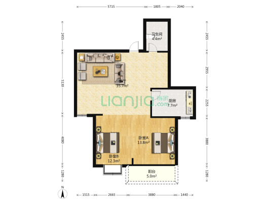 滨康二苑 2室1厅1卫 102平方