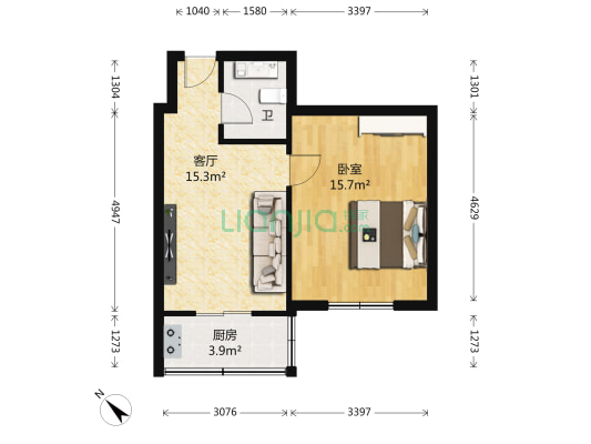 进化街 1室1厅1卫 49平方
