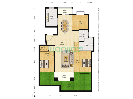 金色维也纳(公寓) 3室1厅2卫 168平方