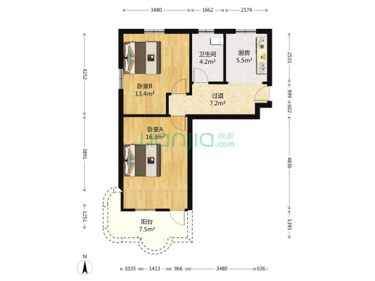 比胜庙巷11号 2室0厅1卫 64平方