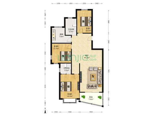 桂平路277弄 3室1厅2卫 138平方