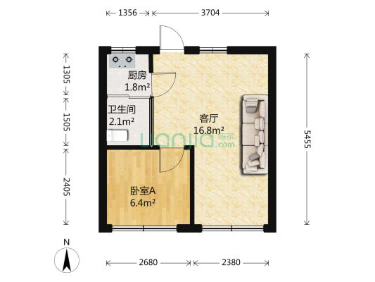望海巷 1室1厅1卫 49平方