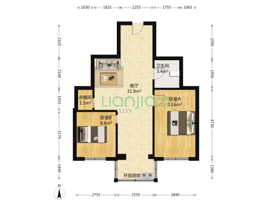 高尔基路 2室1厅1卫 73平方