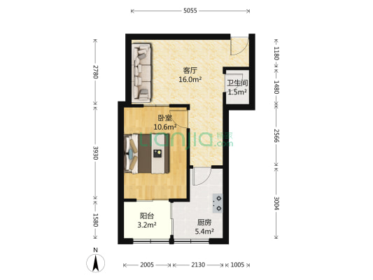 同泰街 1室1厅1卫 46平方