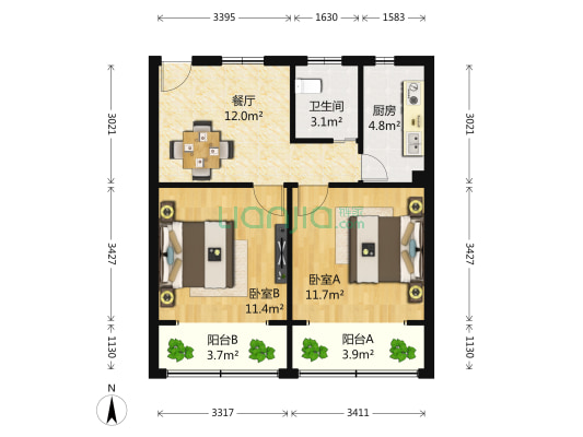 国和路600弄 2室1厅1卫 67平方