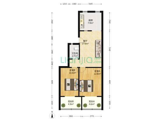 银沙路8号 2室1厅1卫 74平方
