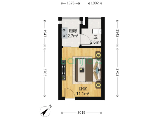 东门168 1室0厅1卫 21平方