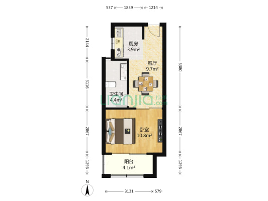 紫薇茗庭 1室1厅1卫 50平方
