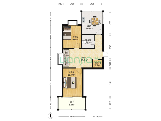 新星南街 2室1厅1卫 63平方