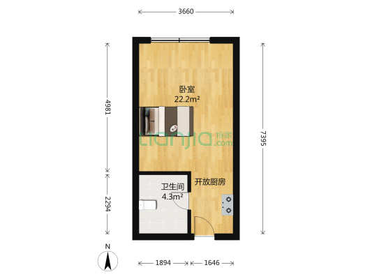 金马飞鸟集 1室0厅1卫 44平方